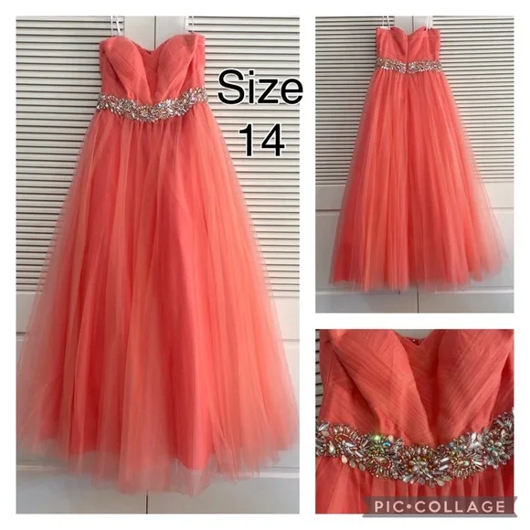 Alyce Paris Coral Evening Gown - Picture 1 of 4